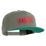 Cringe Stamp Embroidered Wool Blend Prostyle Snapback Cap - Silver OSFM