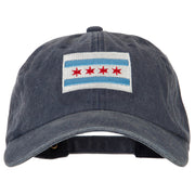 Chicago Flag Embroidered Unstructured Cotton Cap