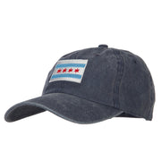 Chicago Flag Embroidered Unstructured Cotton Cap