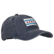 Chicago Flag Embroidered Unstructured Cotton Cap