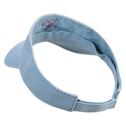 Purple Star Fish Embroidered Washed Pigment Dyed Cotton Twill Visor - Lt-Blue OSFM