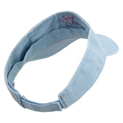 Purple Star Fish Embroidered Washed Pigment Dyed Cotton Twill Visor - Lt-Blue OSFM