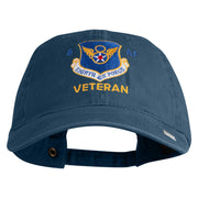 8 AF Eighth Air Force Veteran Embroidered Washed Solid Pigment Dyed Cotton Twill Brass Buckle Cap - Navy OSFM