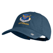 8 AF Eighth Air Force Veteran Embroidered Washed Solid Pigment Dyed Cotton Twill Brass Buckle Cap - Navy OSFM
