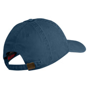 8 AF Eighth Air Force Veteran Embroidered Washed Solid Pigment Dyed Cotton Twill Brass Buckle Cap - Navy OSFM