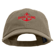 Rhode Island Logo Embroidered Low Profile Dyed Cotton Twill Cap - Olive OSFM