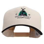 Great Smoky Mountains Embroidered Premium Pro Style 5 Panels Cap - Black-Stone OSFM