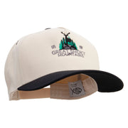 Great Smoky Mountains Embroidered Premium Pro Style 5 Panels Cap - Black-Stone OSFM