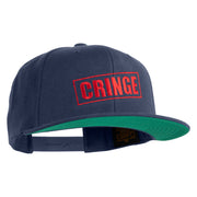 Cringe Stamp Embroidered Wool Blend Prostyle Snapback Cap - Navy OSFM