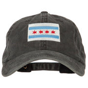 Chicago Flag Embroidered Unstructured Cotton Cap