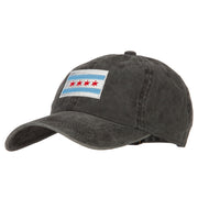 Chicago Flag Embroidered Unstructured Cotton Cap