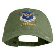 8 AF Eighth Air Force Veteran Embroidered Washed Solid Pigment Dyed Cotton Twill Brass Buckle Cap - Olive OSFM