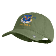 8 AF Eighth Air Force Veteran Embroidered Washed Solid Pigment Dyed Cotton Twill Brass Buckle Cap - Olive OSFM