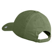 8 AF Eighth Air Force Veteran Embroidered Washed Solid Pigment Dyed Cotton Twill Brass Buckle Cap - Olive OSFM