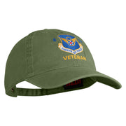 8 AF Eighth Air Force Veteran Embroidered Washed Solid Pigment Dyed Cotton Twill Brass Buckle Cap - Olive OSFM