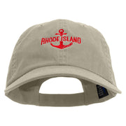 Rhode Island Logo Embroidered Low Profile Dyed Cotton Twill Cap - Putty OSFM