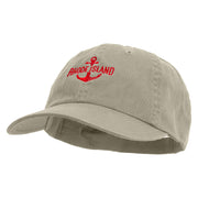 Rhode Island Logo Embroidered Low Profile Dyed Cotton Twill Cap - Putty OSFM