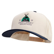 Great Smoky Mountains Embroidered Premium Pro Style 5 Panels Cap - Navy-Stone OSFM