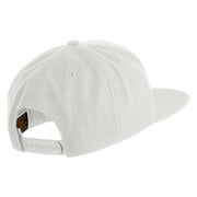 Cringe Stamp Embroidered Wool Blend Prostyle Snapback Cap - White OSFM
