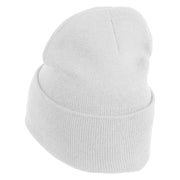 No Bad Days Bubble Letters Embroidered 12" Long Beanie - White OSFM