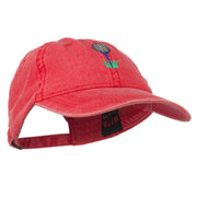 Golf Ball on Golf Tee Embroidered Washed Cotton Cap