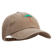 Dragon Blood Tree Embroidered Unstructured Pigment Dyed Cotton Cap - Khaki OSFM