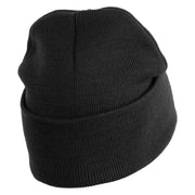 Keep Going Embroidered 12" Knit Cuff Long Beanie - Black OSFM