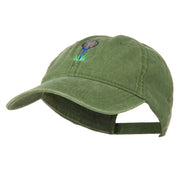 Golf Ball on Golf Tee Embroidered Washed Cotton Cap