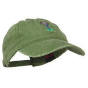 Golf Ball on Golf Tee Embroidered Washed Cotton Cap