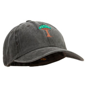 Dragon Blood Tree Embroidered Unstructured Pigment Dyed Cotton Cap - Black OSFM