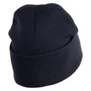 Keep Going Embroidered 12" Knit Cuff Long Beanie - Navy OSFM