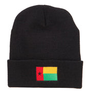 Guinea Bissau Flag Embroidered Long Beanie