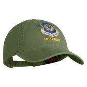 15 AF Fifteenth Air Force Veteran Embroidered Washed Solid Pigment Dyed Cotton Twill Brass Buckle Cap - Olive OSFM