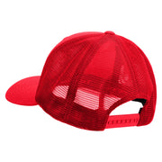 Licensed US Navy Retired Embroidered Flexfit Mesh Trucker Cap - Red OSFM