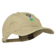 Golf Ball on Golf Tee Embroidered Washed Cotton Cap