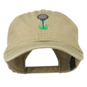 Golf Ball on Golf Tee Embroidered Washed Cotton Cap