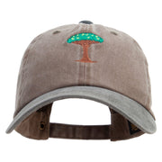 Dragon Blood Tree Embroidered Unstructured Pigment Dyed Cotton Cap - Khaki-Green OSFM