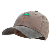 Dragon Blood Tree Embroidered Unstructured Pigment Dyed Cotton Cap - Khaki-Green OSFM