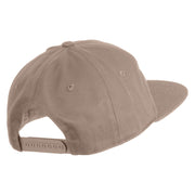 Skibidi Phrase Embroidered 5 Panel Cotton High Profile Flat Bill Unstructured Cap - Khaki OSFM
