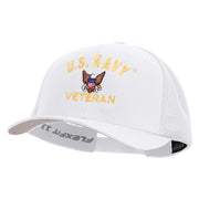 Licensed US Navy Retired Embroidered Flexfit Mesh Trucker Cap - White OSFM