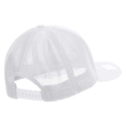 Licensed US Navy Retired Embroidered Flexfit Mesh Trucker Cap - White OSFM