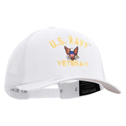 Licensed US Navy Retired Embroidered Flexfit Mesh Trucker Cap - White OSFM