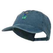 Golf Ball on Golf Tee Embroidered Washed Cotton Cap