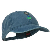 Golf Ball on Golf Tee Embroidered Washed Cotton Cap