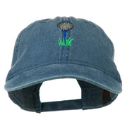 Golf Ball on Golf Tee Embroidered Washed Cotton Cap