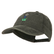 Golf Ball on Golf Tee Embroidered Washed Cotton Cap