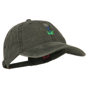 Golf Ball on Golf Tee Embroidered Washed Cotton Cap