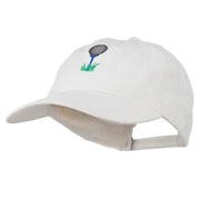 Golf Ball on Golf Tee Embroidered Washed Cotton Cap