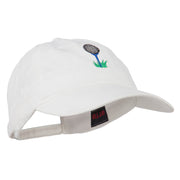 Golf Ball on Golf Tee Embroidered Washed Cotton Cap