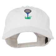 Golf Ball on Golf Tee Embroidered Washed Cotton Cap